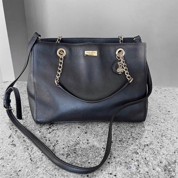 KATE SPADE WKRU4482 Meena Black Satchel - Picture 1 of 12
